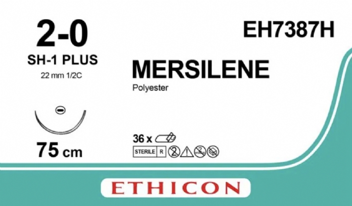Ethicon MERSILENE® Polyester Fibre Green Non-Absorbable Surgical Suture – USP 2-0 – 75 cm – SH-1 Taper Point Needle – EH7387H (Box of 36)