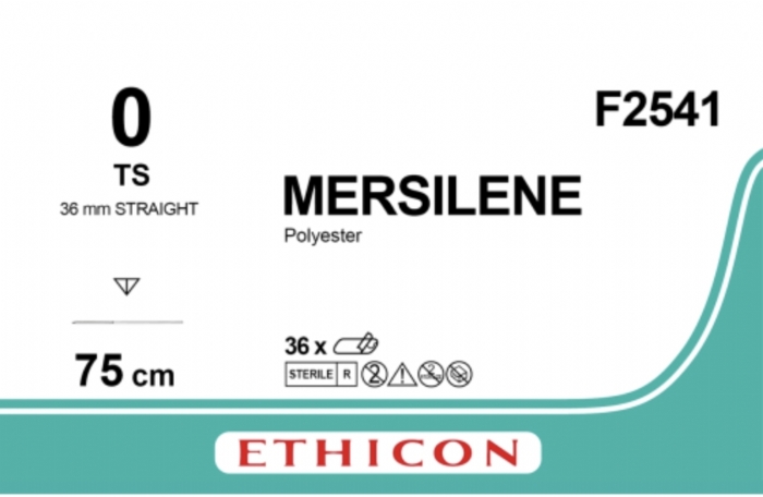 Ethicon MERSILENE™ Polyester Fibre Green Non-Absorbable Surgical Suture – USP 0 – 75 cm – TS Reverse Cutting Needle (48 mm) – F2541 (Box of 36)