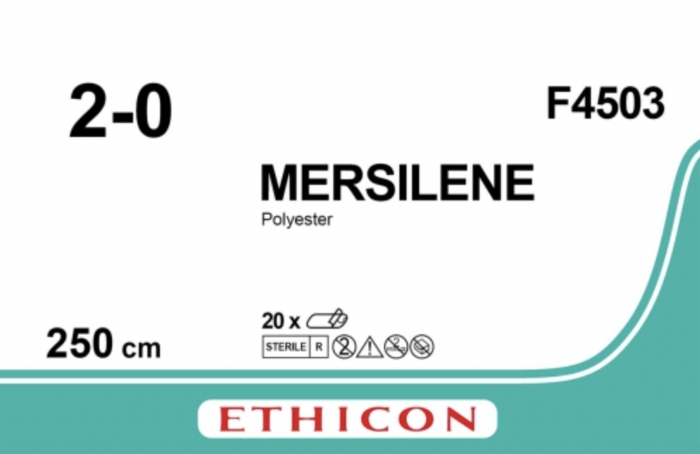 Ethicon MERSILENE™ Polyester Fibre Green Non-Absorbable Ligature – USP 2-0 – 250 cm – Needleless (LIGAPAK) – F4503 (Box of 20)