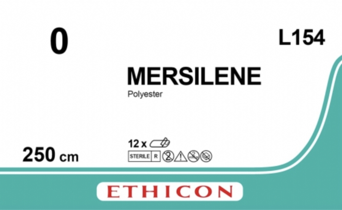 Ethicon MERSILENE™ Polyester Fibre Green Non-Absorbable Ligature – USP 0 – 250 cm – Needleless (LIGAPAK) – L154 (Box of 12)