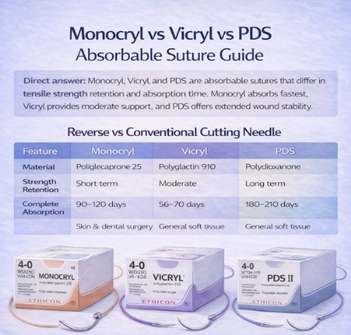 Monocryl vs Vicryl vs PDS | Absorbable Suture Guide