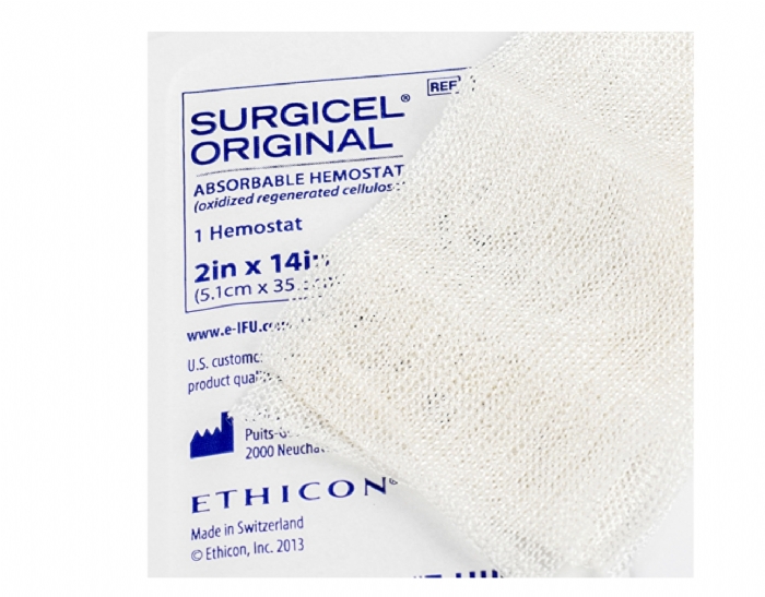 Ethicon SURGICEL™ NU-KNIT 7.5 × 10cm Absorbable Hemostat – Oxidised Regenerated Cellulose – 1943GB (Box of 12)