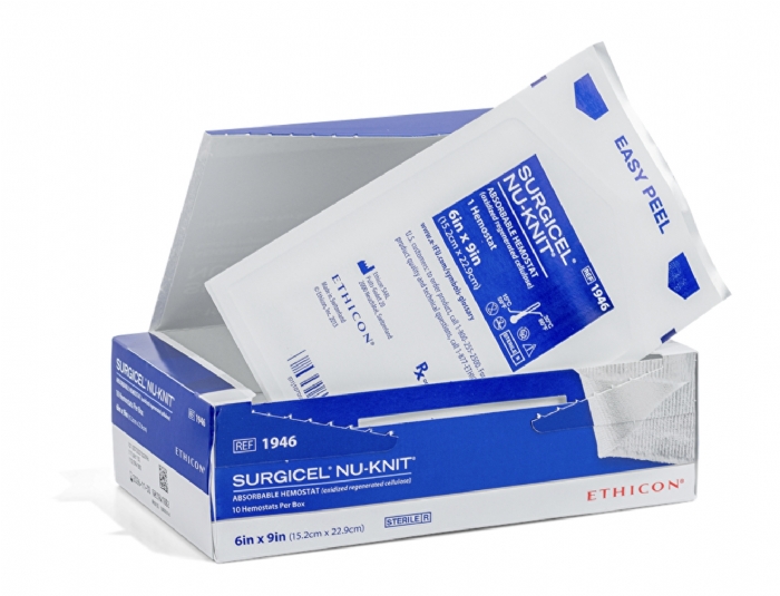 Ethicon SURGICEL® NU-KNIT™ 6 × 9in Absorbable Hemostat – Oxidized Regenerated Cellulose – 1946 (Box of 10)