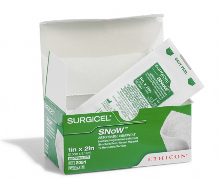Ethicon SURGICEL™ SNoW 10.2 × 10.2cm Absorbable Hemostat – Structured Non-Woven ORC – 2093 (Box of 10)