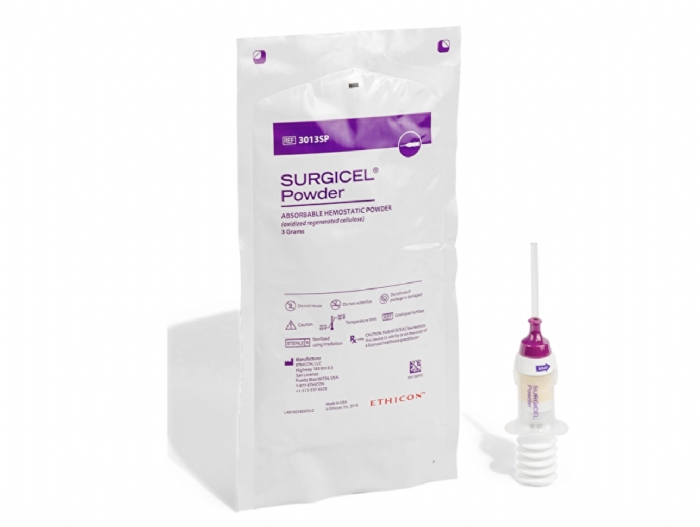 Ethicon SURGICEL® Powder CE 3g Absorbable Hemostatic Powder – Oxidised Regenerated Cellulose – 3023SP (Box of 5)