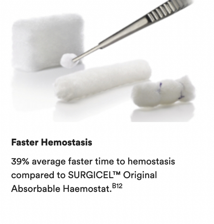 Ethicon SURGICEL® FIBRILLAR™ 1 × 2in (2.5 × 5.1cm) Absorbable Hemostat – Oxidised Regenerated Cellulose – 411961 (Box of 10)