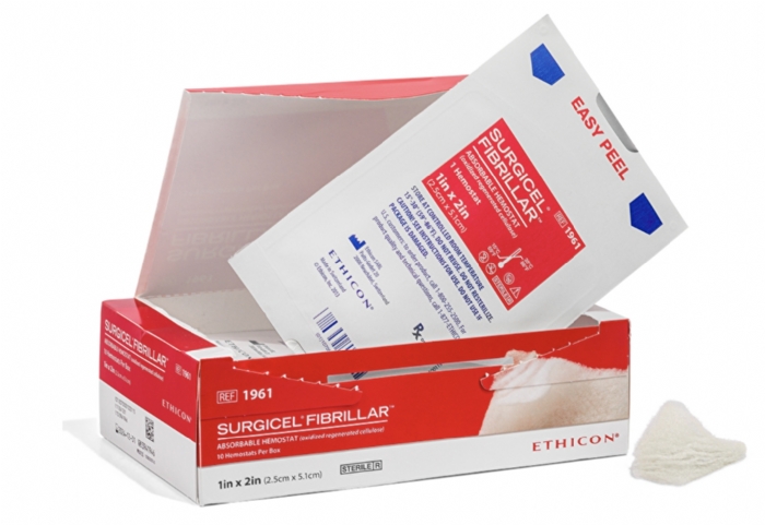 Ethicon SURGICEL® FIBRILLAR™ 2 × 4in (5.1 × 10.2cm) Absorbable Hemostat – Oxidised Regenerated Cellulose – 411962 (Box of 10)