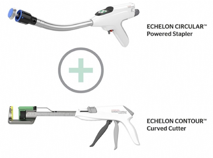 ECHELON CONTOUR™ Curved Cutter GCS40B 40mm Stapler with Blue Reload – Regular Tissue