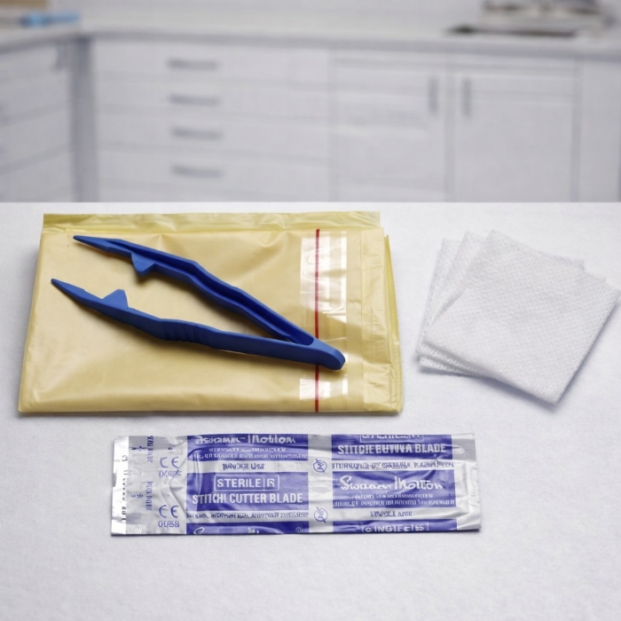National Suture Removal Procedure Pack Non-Sterile – Stitch Cutter, Forceps & Swab – DA2031