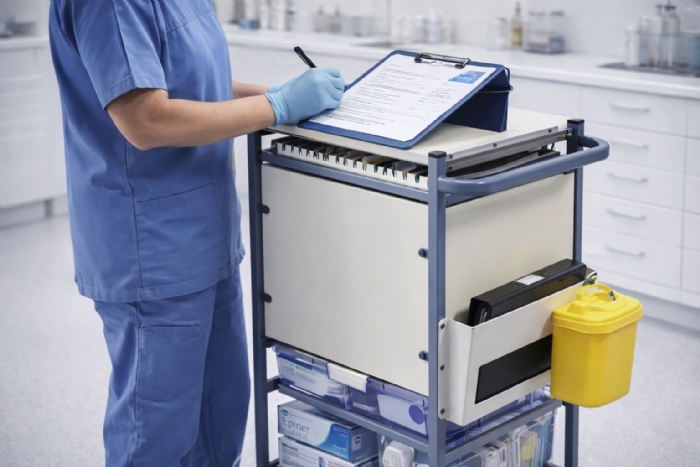 Medical Notes Trolley Small (Digital Lock)