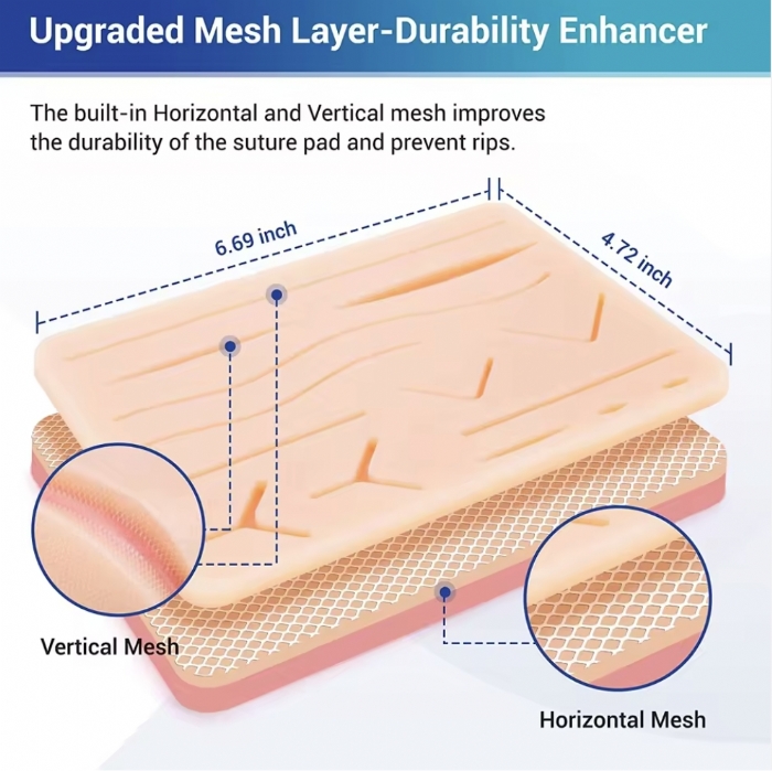 Professional Advanced Suturing Practice Kit – Stainless Steel Surgical Instruments & Silicone Suture Training Pad