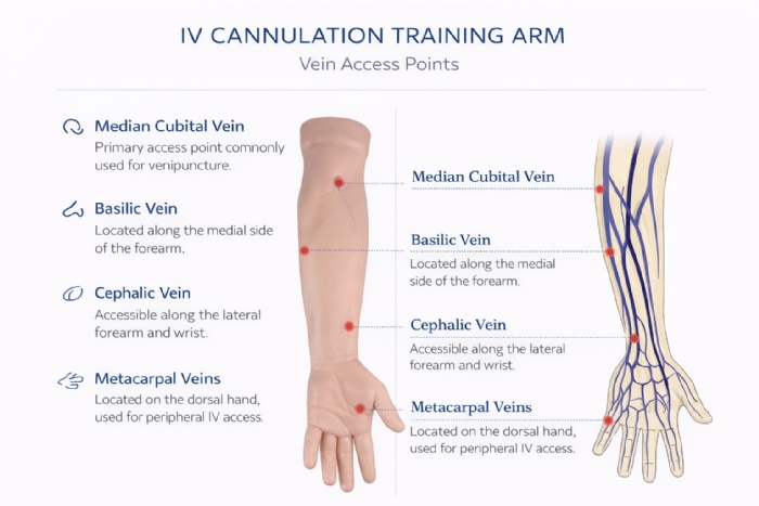 Medical Injection Training Arm – Venipuncture & IV Injection Practice Simulator