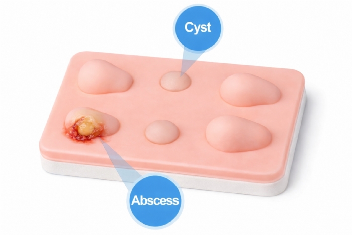 Simulated Skin Suture Pad for Incision & Drainage (I&D) Training – Abscess & Cyst Surgical Skills Practice Model