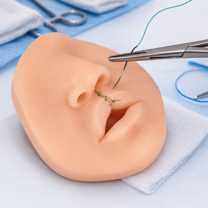Cleft Lip Surgical Suturing Training Model – Silicone Cleft Lip Repair Practice Simulator