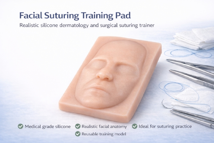 Facial Suturing Training Model – Silicone Face Suture Practice Pad for Surgical Skills Training