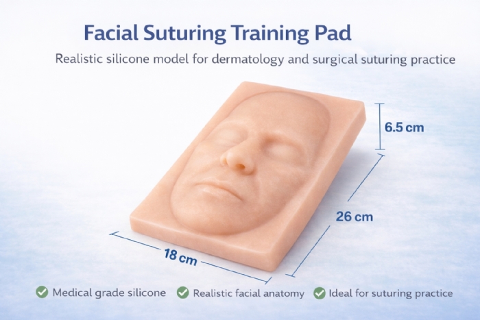 Facial Suturing Training Model – Silicone Face Suture Practice Pad for Surgical Skills Training