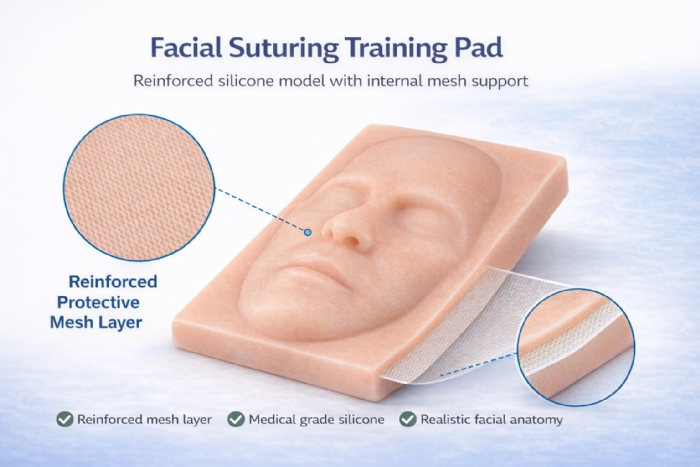 Facial Suturing Training Model – Silicone Face Suture Practice Pad for Surgical Skills Training