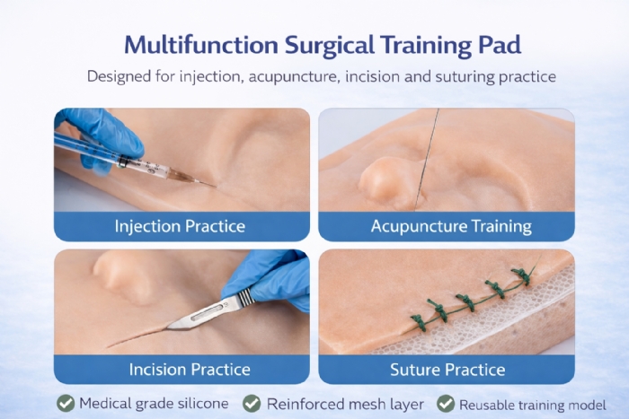 Facial Suturing Training Model – Silicone Face Suture Practice Pad for Surgical Skills Training