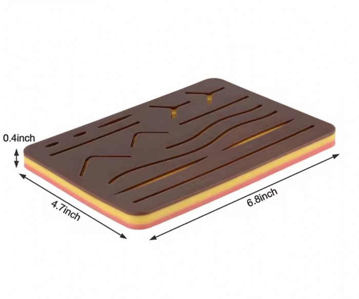 Black Silicone Suture Practice Pad – Realistic Surgical Suturing Training Model