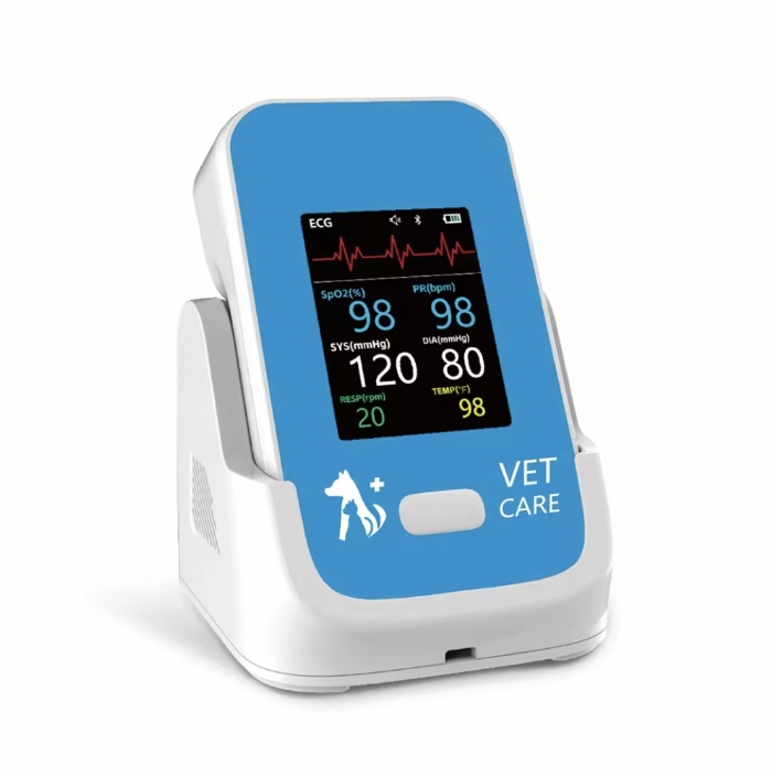 Berry AM6100 Veterinary Patient Monitor – 6 Parameter Animal Vital Signs Monitor – SpO2, ECG, NIBP, Temp, Respiration – Bluetooth Portable Vet Monitor