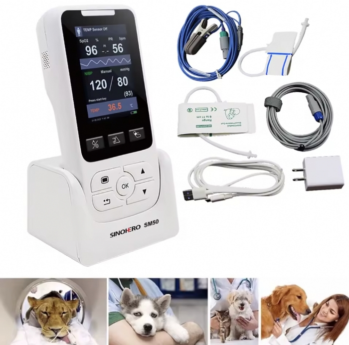 Portable Veterinary Vital Signs Monitor – Animal SpO2, NIBP Blood Pressure, Pulse Rate & Temperature Monitor – Handheld Vet Patient Monitor UK