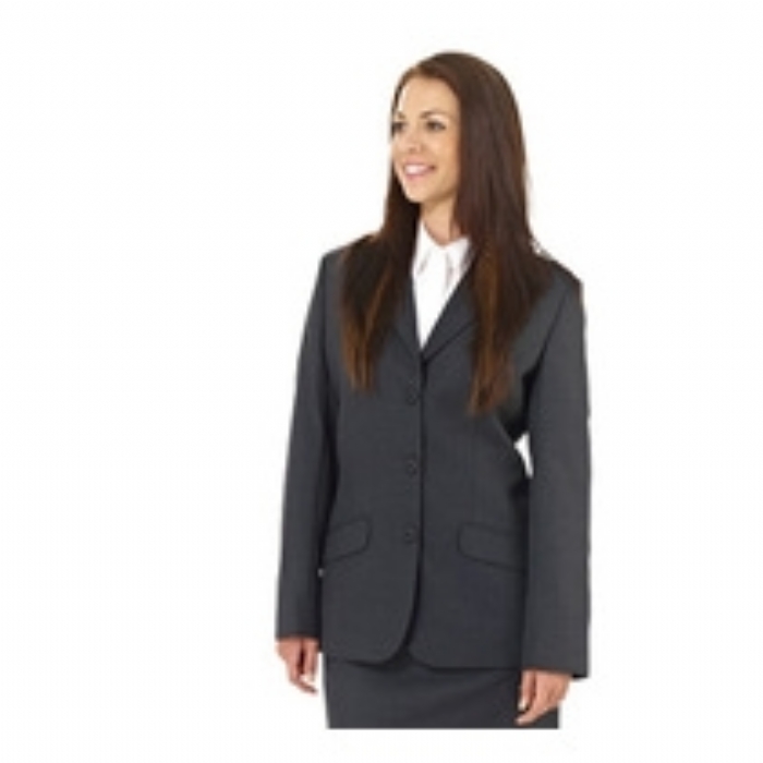 Ladies Bankside Polywool Suit Jacket - Charcoal Grey Size 8-20