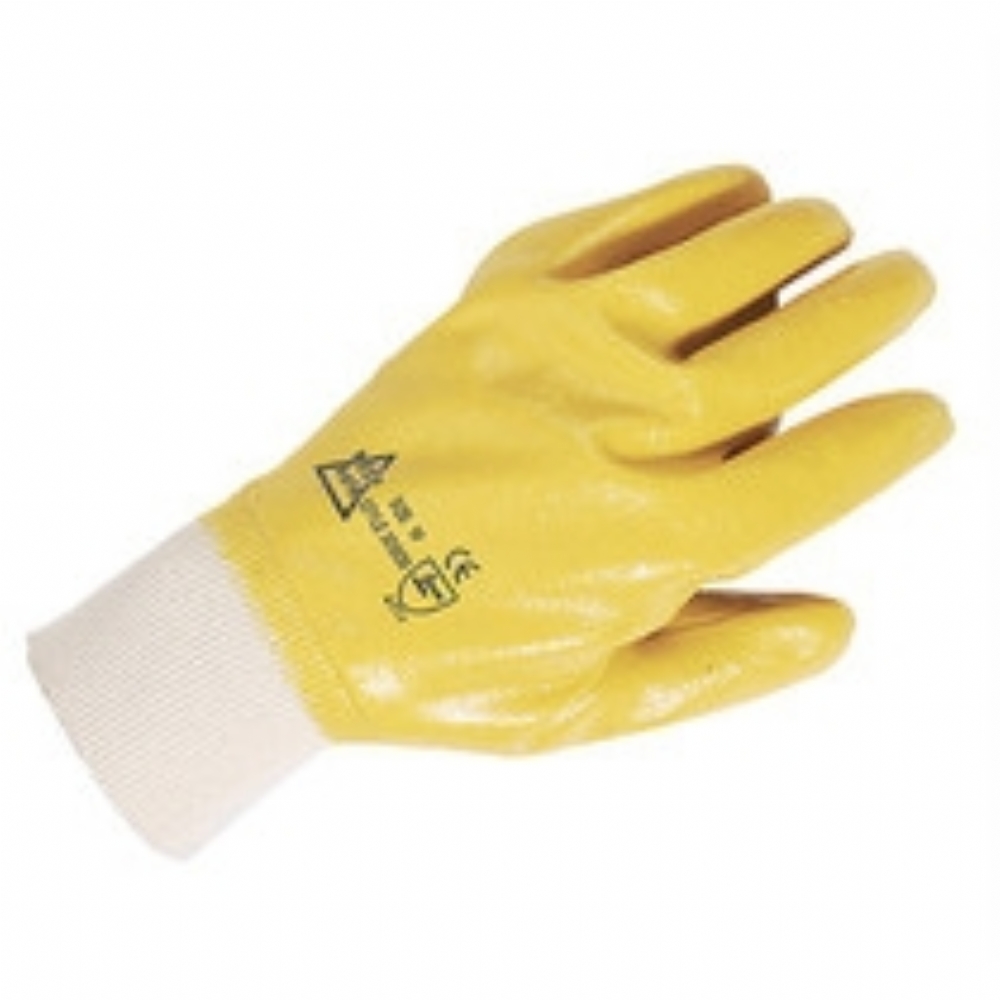 Keep Safe Lightweight Nitrile Fully Coated Glove Yellow Aston Pharma