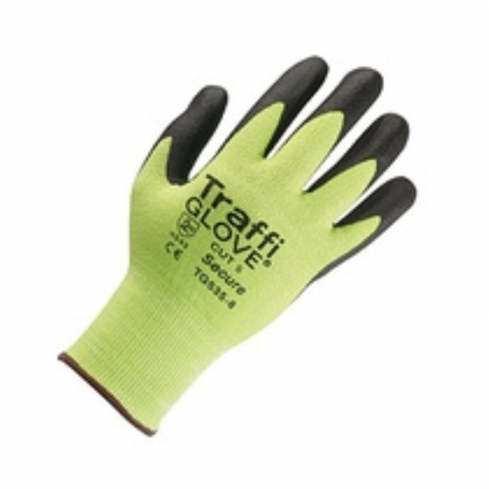 TG535 Secure Nitrile Foam Coated Cut Resistant Green TraffiGlove