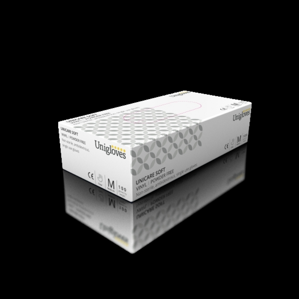 Unicare Soft Vinyl Powder Free Gloves (EN374) Aston Pharma