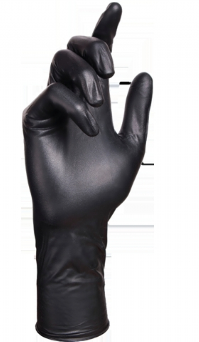 Select Black Latex Powder Free Extended Cuff Gloves