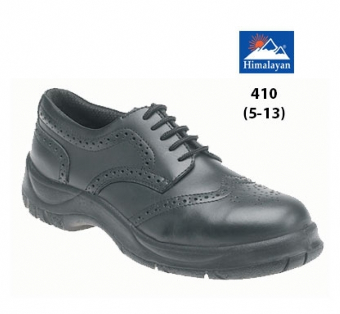 HIMALAYAN  Black Leather Wide Grip Brogue Safety Shoe with  Dual Density Sole & Midsole