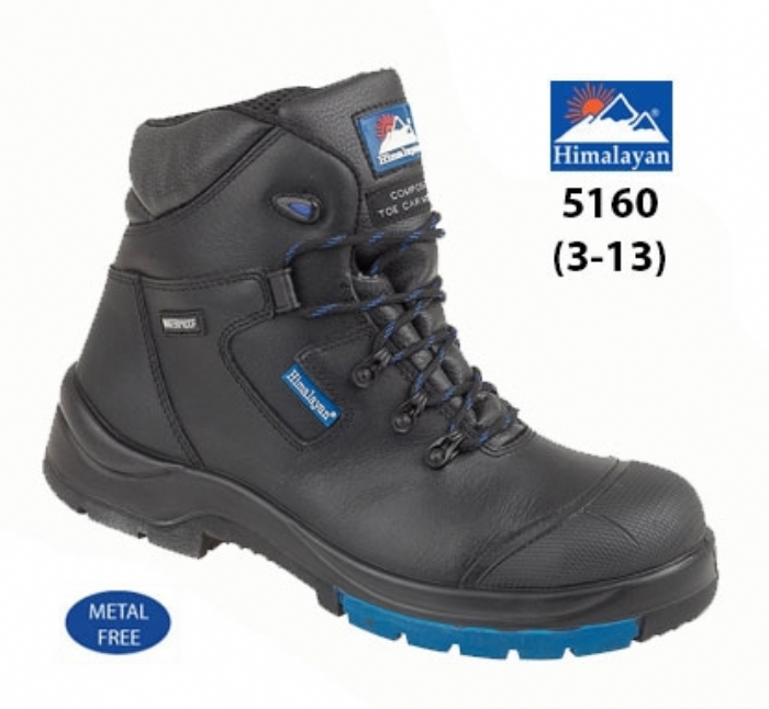 HIMALAYAN  Black HyGrip Fully Waterproof Safety Boot Metal Free Toe/Midsole PU/Rubber Outsole 