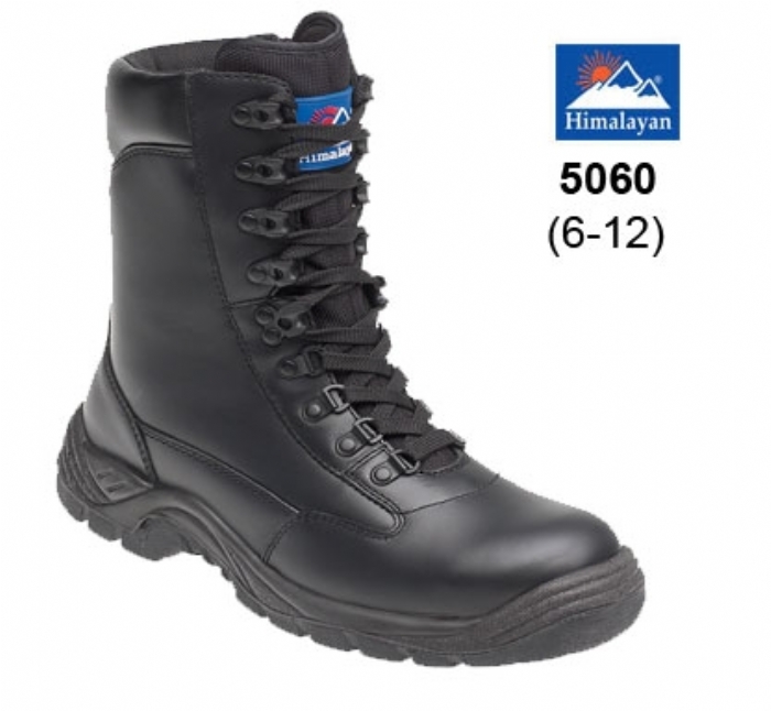 HIMALAYAN Black Leather High Cut Safety Boot with TPU Sole 