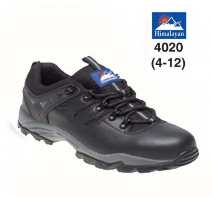 HIMALAYAN  Black Leather Safety Trainer with Gravity Sole and Midsole 