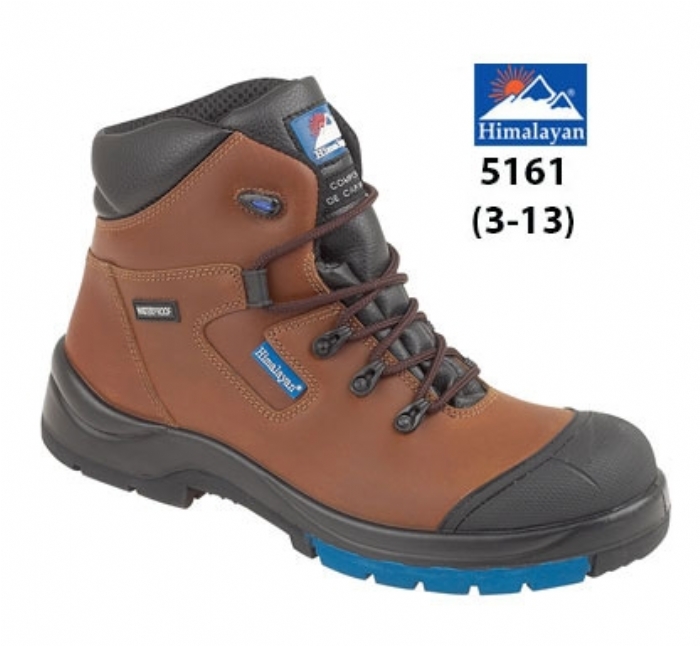 HIMALAYAN  Brown HyGrip Fully Waterproof Safety Boot Metal Free  Toe/Midsole PU Outsole Outsole