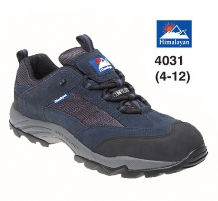 HIMALAYAN  Navy Suede/Nylon Metal Free Safety Trainer with Gravity Sole