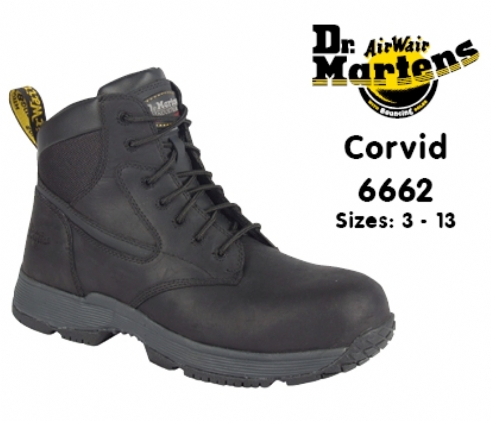 DR MARTENS Corvid Black Safety Boot Aston Pharma