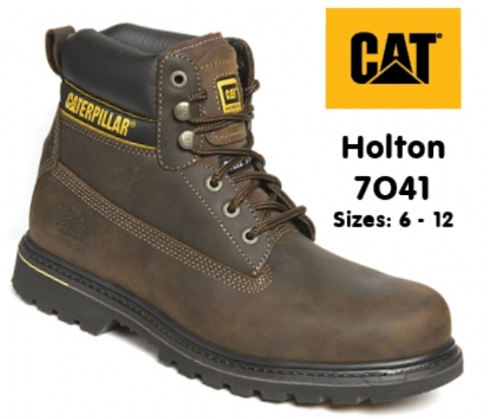 CATERPILLAR Holton Brown Leather Goodyear Welted Safety Boot