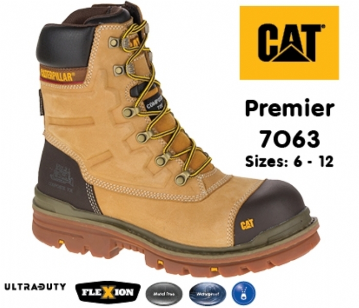 CATERPILLAR Premier Honey Safety Boot with side zip