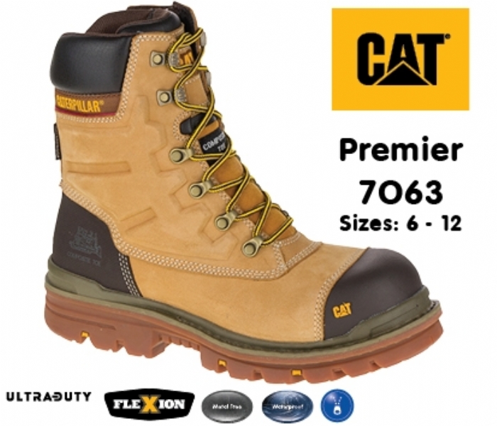 Caterpillar Premier Honey Safety Boot with side zip