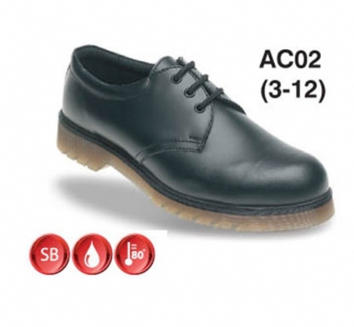 TOESAVERS Black Leather Safety Shoe