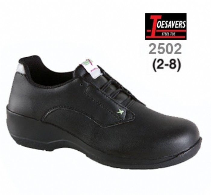 Ladies Black Microfibre Lace Safety Shoe