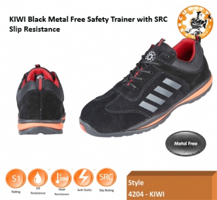 SECURITYLINE KIWI Metal Free Safety Trainer Black