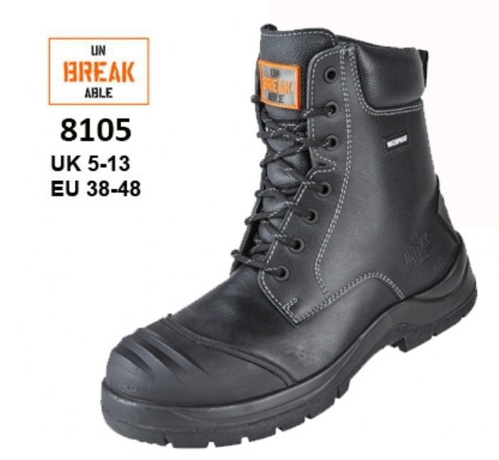 UNBREAKABLE Trench-Master Fully Waterproof Metal Free Combat Safety Boot with Rhino Ridge Bump Cap & Kickplate 