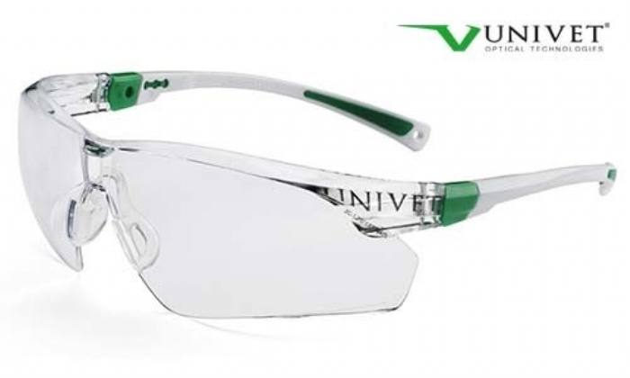 506up safety spec high spec coloured frame anti-mist anti scratch lens white / green frame