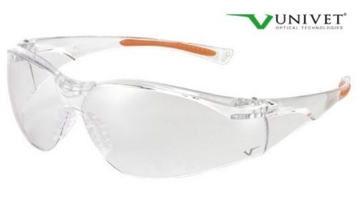 513 sporting style safety spec clear lens anti-scratch clear / orange frame