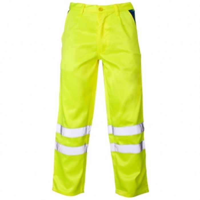 Hi Vis Yellow Polycotton Trousers – Ankle Band