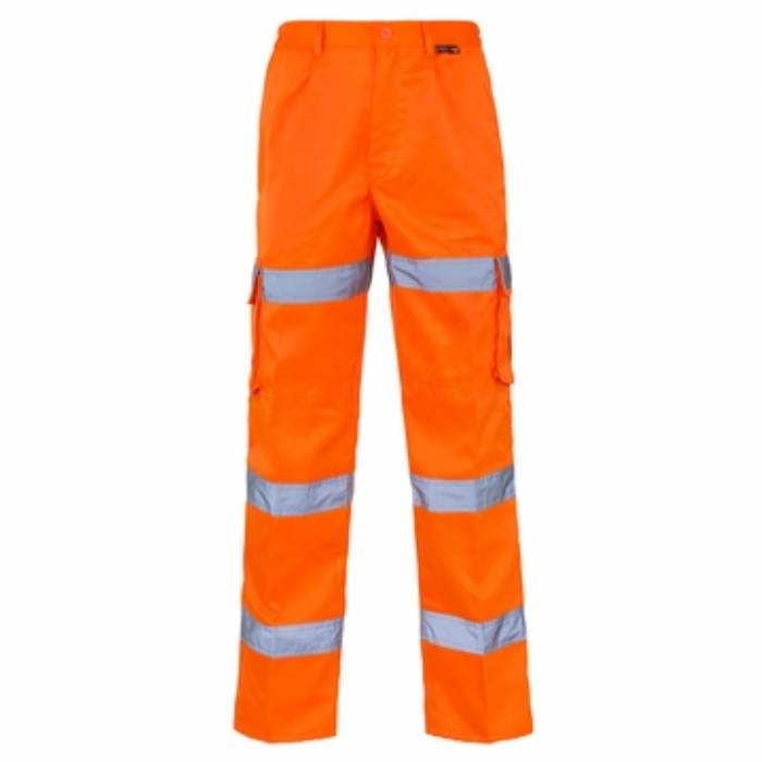 Hi Vis Orange 3 Band Combat Trousers