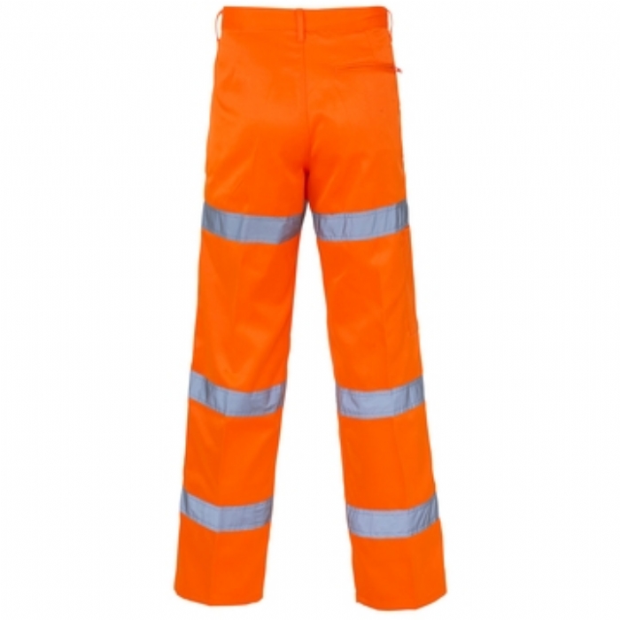 Hi Vis Orange 3 Band Polycotton Trousers