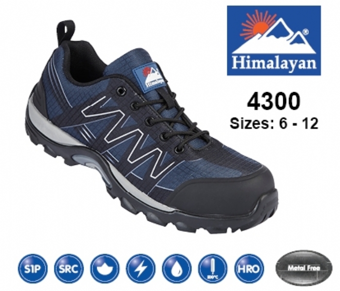 HIMALAYAN  Blue/Black Leather/Mesh Cross Trainer with Metal Free Toecap and Midsole 